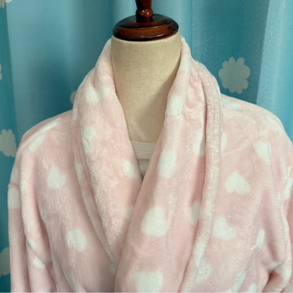 Kate Spade pink hearts soft plush bathrobe. L - Picture 7 of 8
